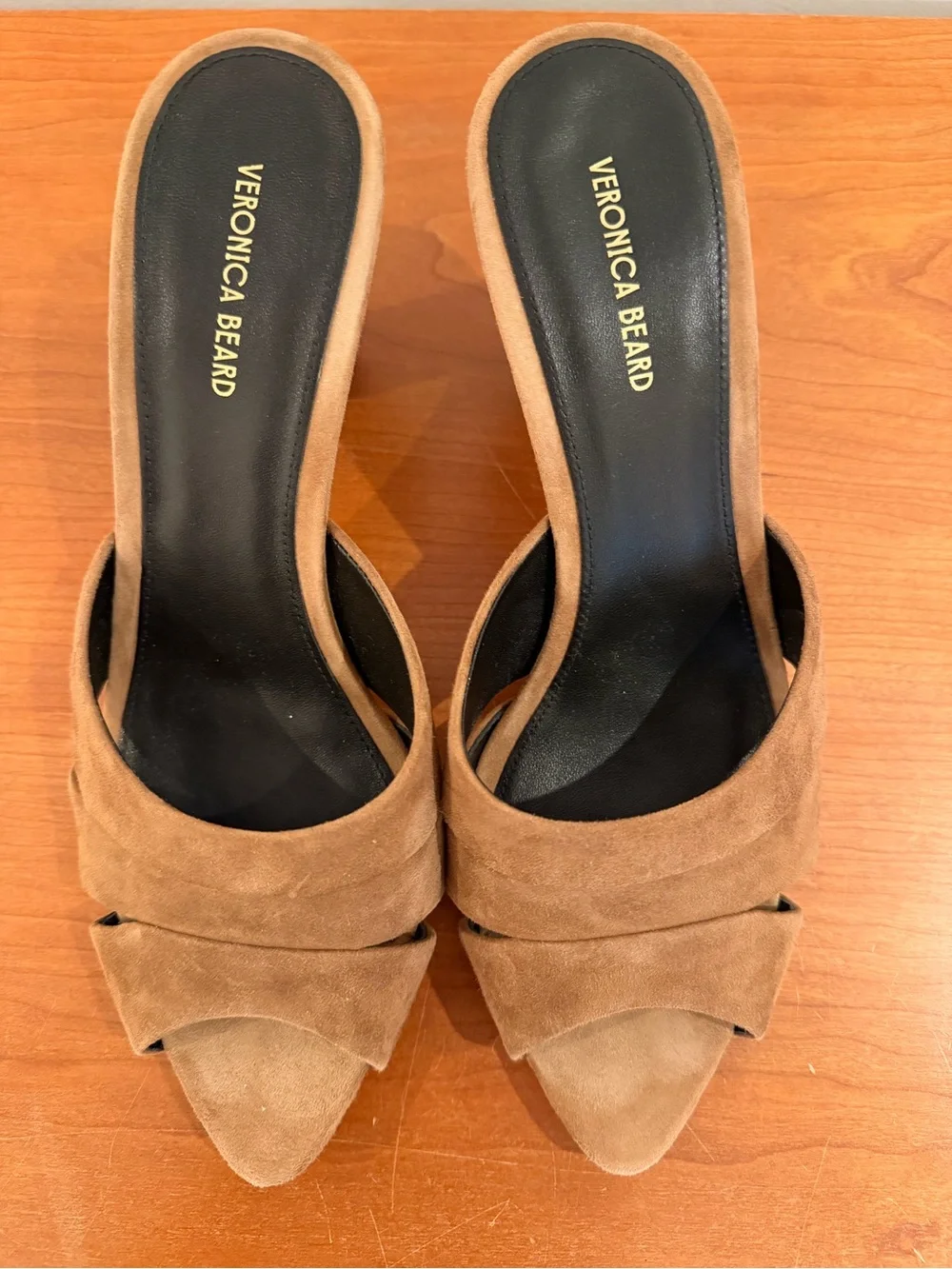 Veronica Beard Cassiel Suede Slide Sandal - Hazelwood - Picture 7 of 11